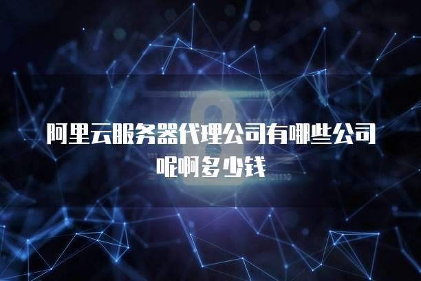 阿里云服务器代理公司有哪些公司呢啊多少钱