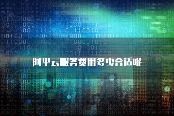 阿里云服务费用多少合适呢