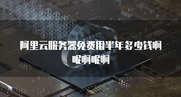 阿里云服务器免费用半年多少钱啊呢啊呢啊