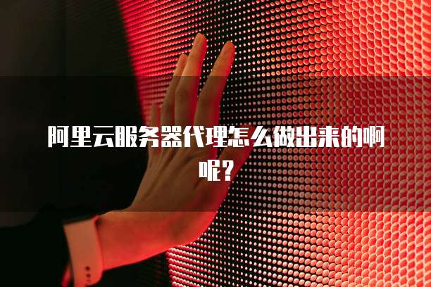 阿里云服务器代理怎么做出来的啊呢?