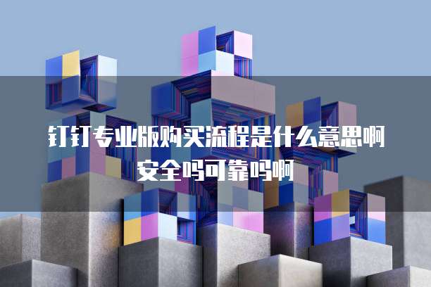 钉钉专业版购买流程是什么意思啊安全吗可靠吗啊