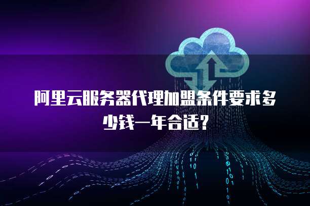 阿里云服务器代理加盟条件要求多少钱一年合适?