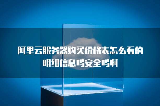 阿里云服务器购买价格表怎么看的明细信息吗安全吗啊