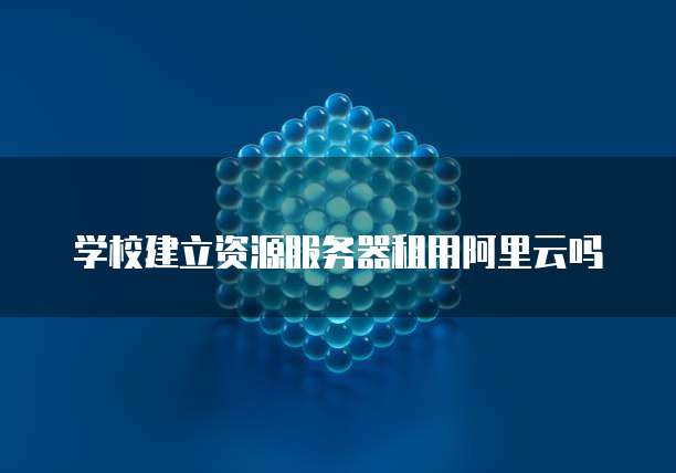 学校建立资源服务器租用阿里云吗