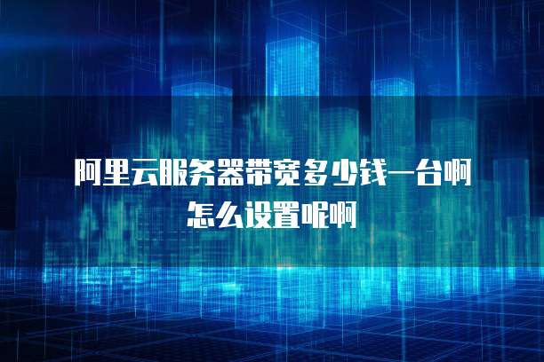 阿里云服务器带宽多少钱一台啊怎么设置呢啊