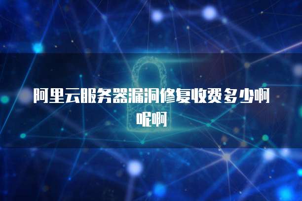 阿里云服务器漏洞修复收费多少啊呢啊