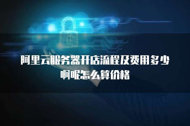阿里云服务器开店流程及费用多少啊呢怎么算价格