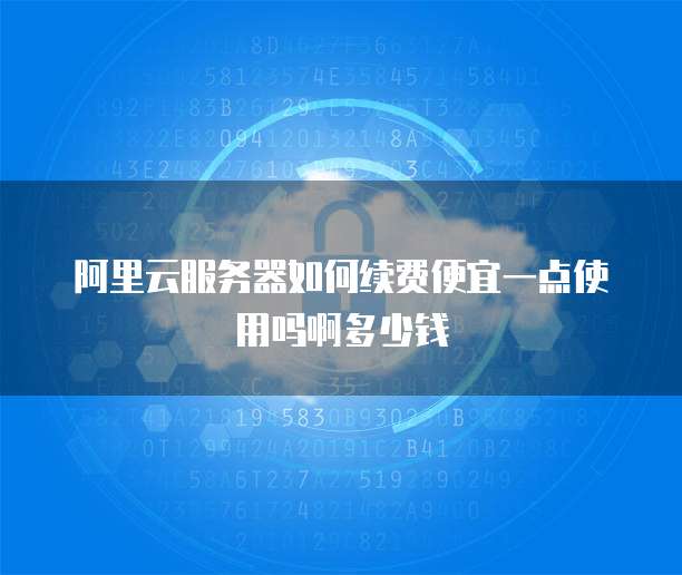 阿里云服务器如何续费便宜一点使用吗啊多少钱