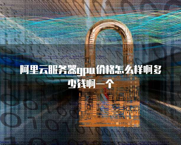 阿里云服务器gpu价格怎么样啊多少钱啊一个