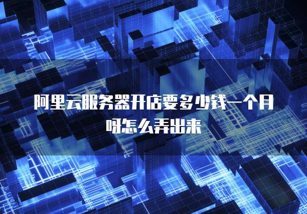 阿里云服务器开店要多少钱一个月呀怎么弄出来