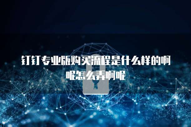 钉钉专业版购买流程是什么样的啊呢怎么弄啊呢