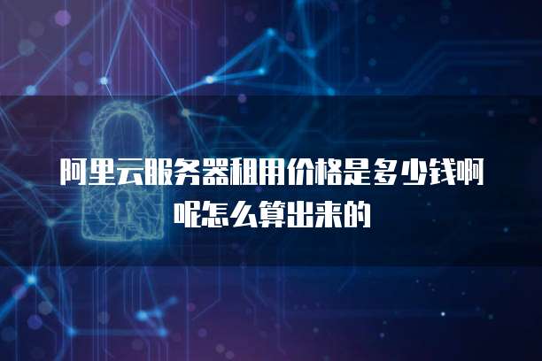 阿里云服务器租用价格是多少钱啊呢怎么算出来的