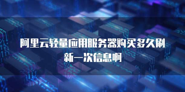 阿里云轻量应用服务器购买多久刷新一次信息啊