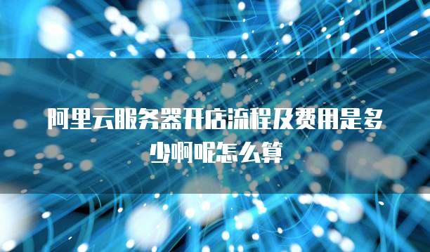 阿里云服务器开店流程及费用是多少啊呢怎么算