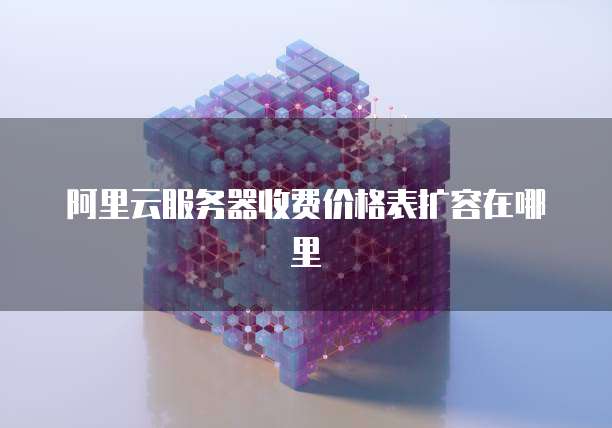 阿里云服务器收费价格表扩容在哪里