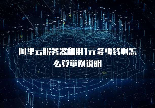 阿里云服务器租用1元多少钱啊怎么算举例说明