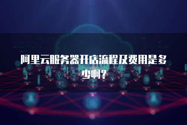 阿里云服务器开店流程及费用是多少啊?