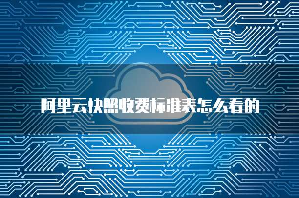 阿里云快照收费标准表怎么看的