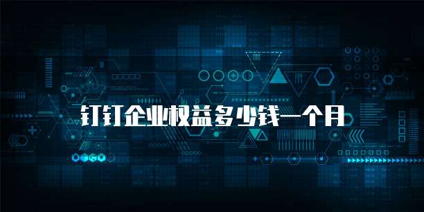 钉钉企业权益多少钱一个月