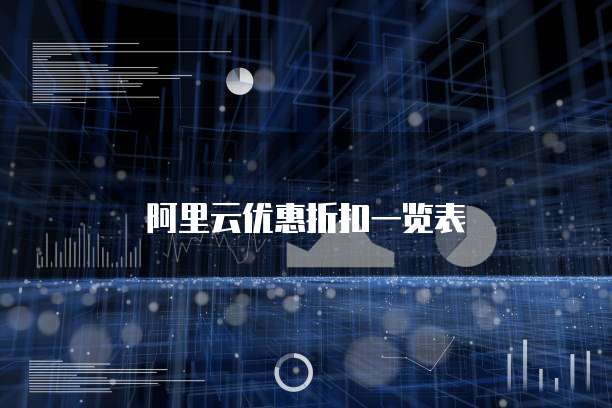 阿里云优惠折扣一览表