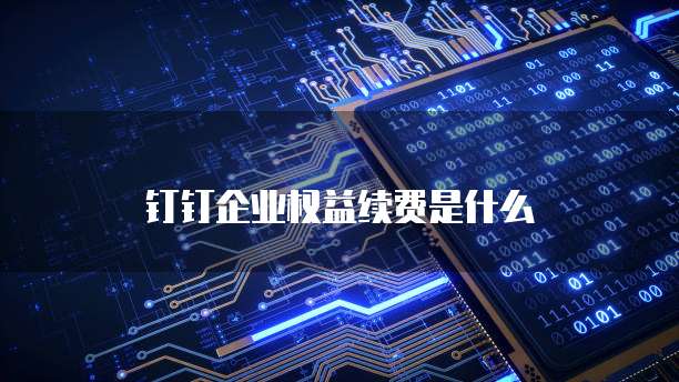 钉钉企业权益续费是什么