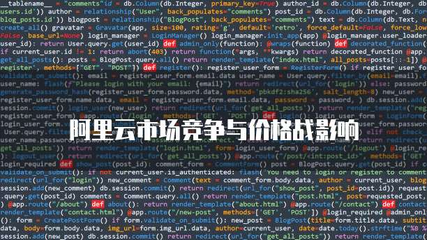 阿里云市场竞争与价格战影响