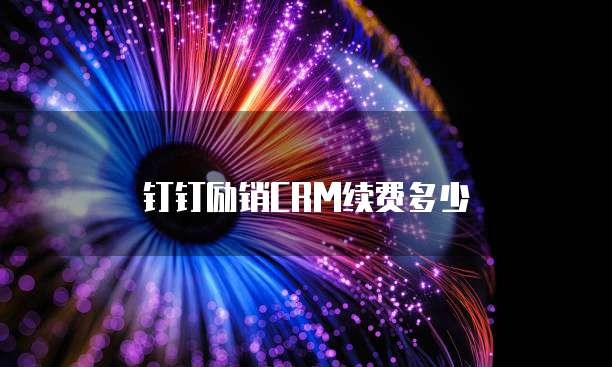 钉钉励销CRM续费多少
