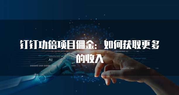 钉钉功倍项目佣金:如何获取更多的收入