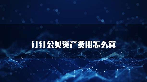 钉钉公贝资产费用怎么算