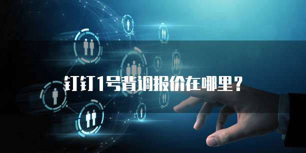 钉钉1号背调报价在哪里?