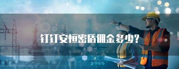 钉钉安恒密盾佣金多少?