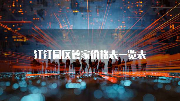 钉钉园区管家价格表一览表