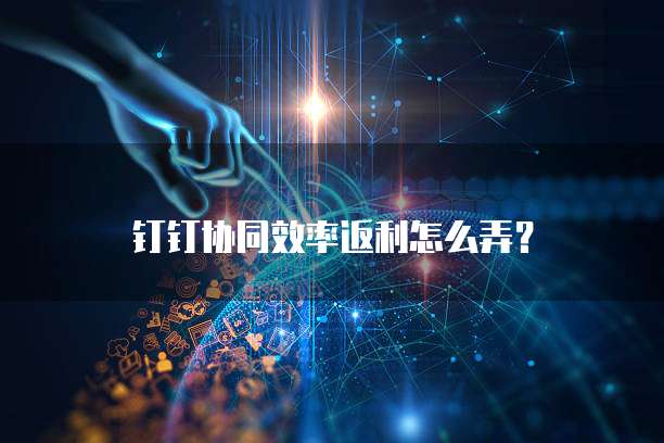 钉钉协同效率返利怎么弄?
