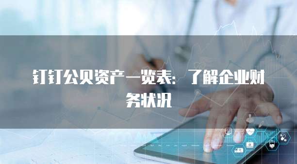 钉钉公贝资产一览表:了解企业财务状况