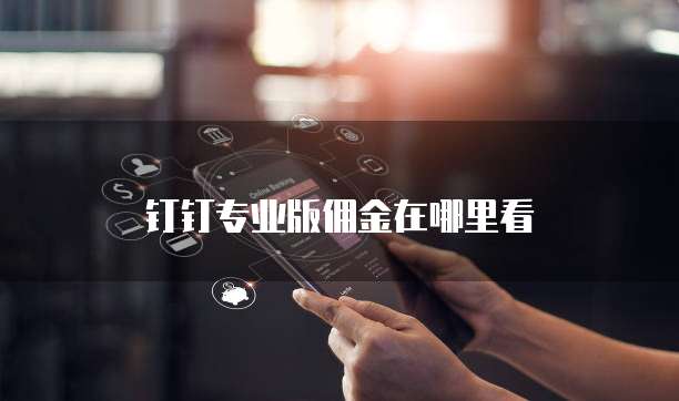 钉钉专业版佣金在哪里看