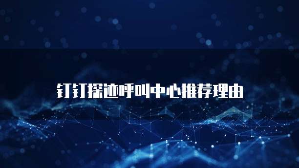 钉钉探迹呼叫中心推荐理由