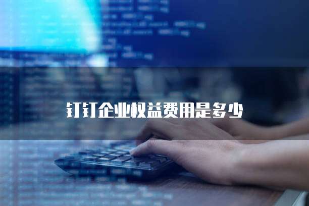 钉钉企业权益费用是多少