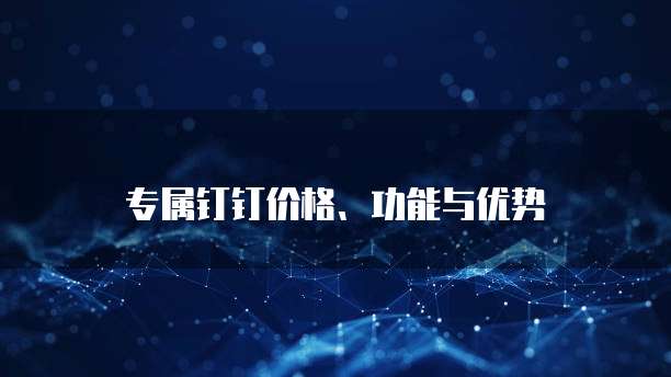专属钉钉价格、功能与优势
