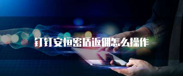 钉钉安恒密盾返佣怎么操作