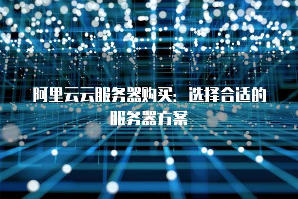 阿里云云服务器购买:选择合适的服务器方案