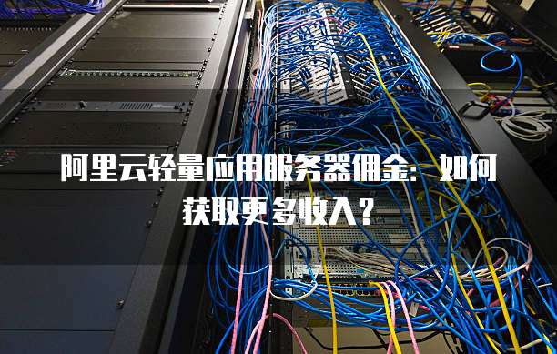 阿里云轻量应用服务器佣金：如何获取更多收入？
