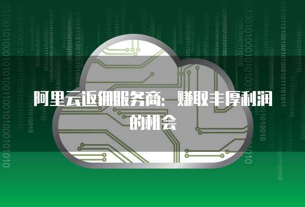 阿里云返佣服务商:赚取丰厚利润的机会