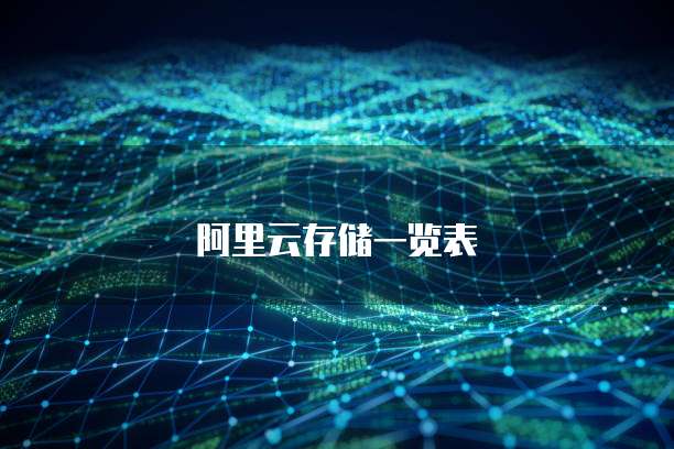 阿里云存储一览表