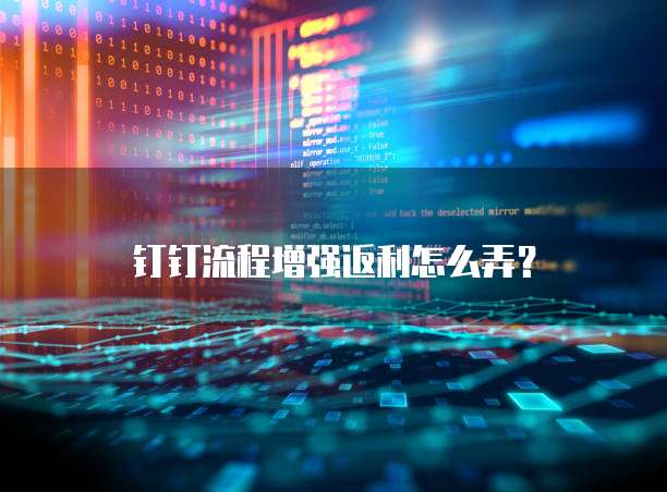 钉钉流程增强返利怎么弄?
