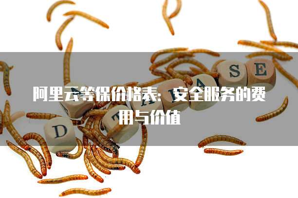 阿里云等保价格表:安全服务的费用与价值