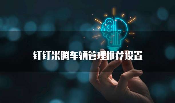 钉钉米腾车辆管理推荐设置