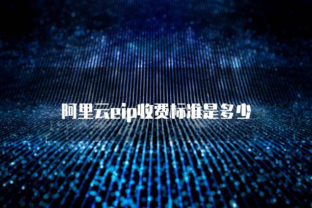 阿里云eip收费标准是多少