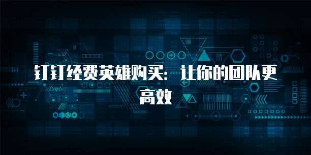 钉钉经费英雄购买:让你的团队更高效