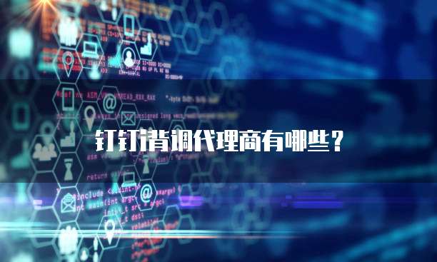 钉钉i背调代理商有哪些?
