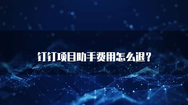 钉钉项目助手费用怎么退?